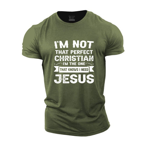 Men's I'm Not Perfect Christian Cotton T-Shirt